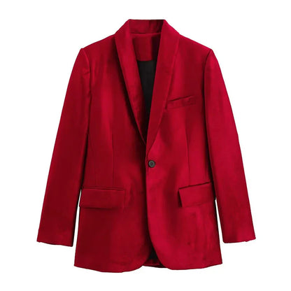 Blazer femenino oversized con cierre simple AB617