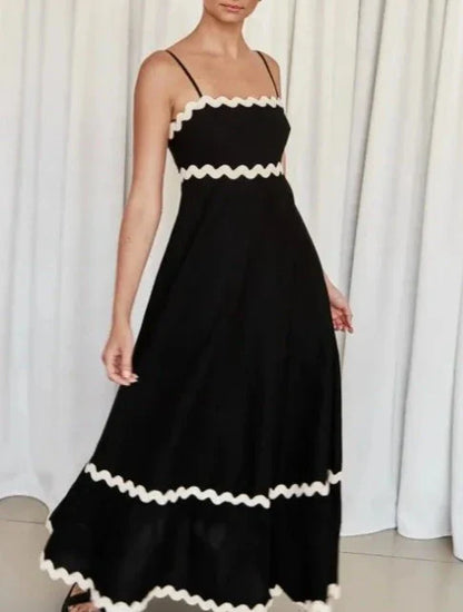 Vestido midi con aplicación de suaves ondas AR275